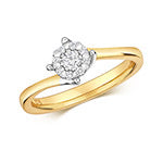 9ct Yellow Diamond Twist ring