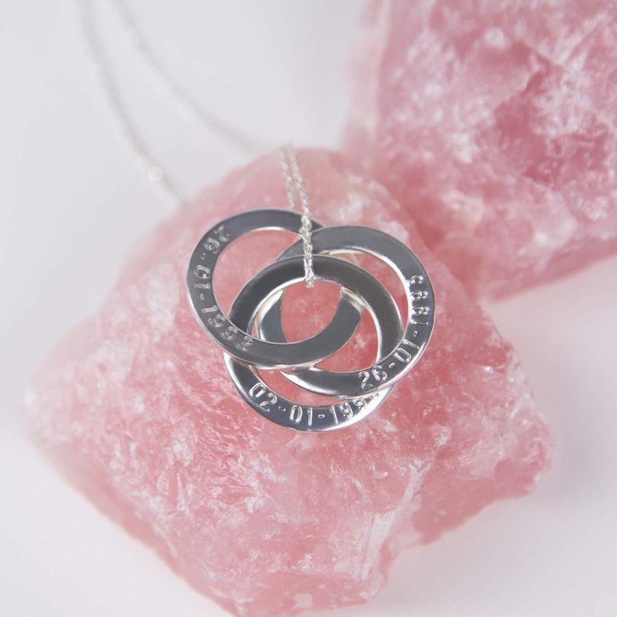 Triple Interlinked Circles Necklace