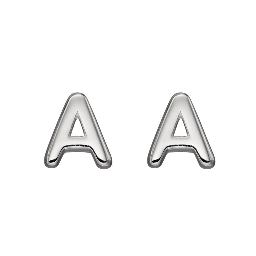 Sterling Silver Initial Stud Earrings