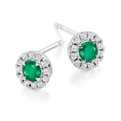 Diamond & Emerald Cluster Earring