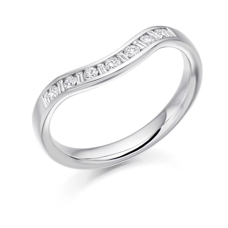 Diamond Set Shaped Wedding Ring
