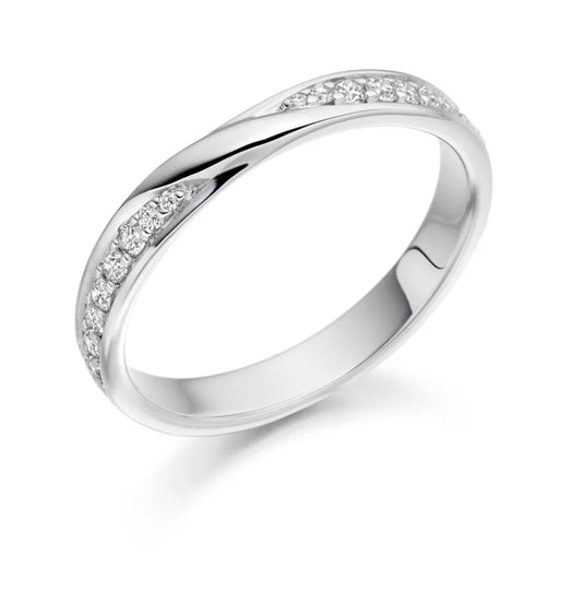 Diamond Set Twist Wedding Ring