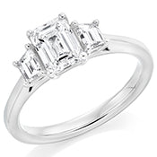 Emerald Cut Diamond 3Stone Ring
