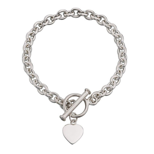 T-Bar Bracelet With Heart Tag