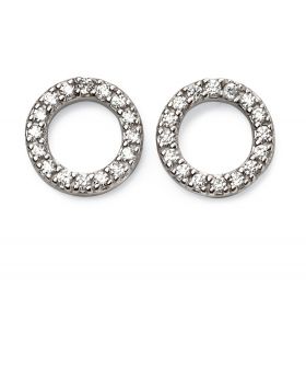 Open Circle Earrings with CZ