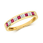 9ct Diamond and Ruby eternity ring.