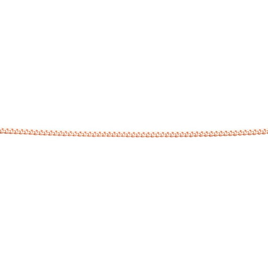 Rose Gold Plated Diamond Cut Curb Chain With Extender