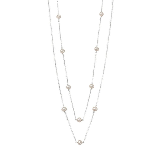 Pearl Station Necklace 80cm