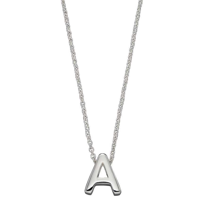 Plain Silver Initial Necklace